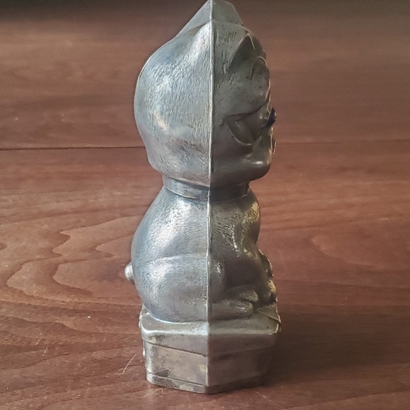 Vintage 1920s Metal Bulldog Dog Coin Bank Silver Plate Denmark - Picture 2 of 9